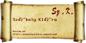 Székely Klára névjegykártya