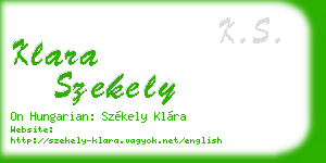klara szekely business card